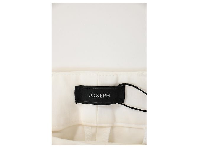 Pantalones de gabardina elástica Joseph Bing Court Light en algodón blanco Crudo - vista 8