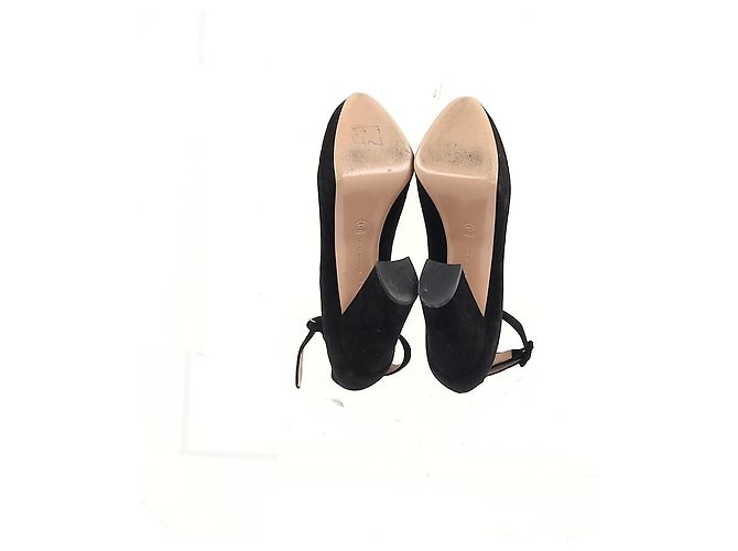 Pumps con plateau e cinturino alla caviglia Gianvito Rossi in suede nero - vista 12
