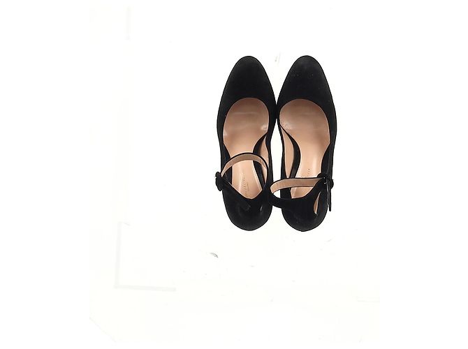 Pumps con plateau e cinturino alla caviglia Gianvito Rossi in suede nero - vista 9