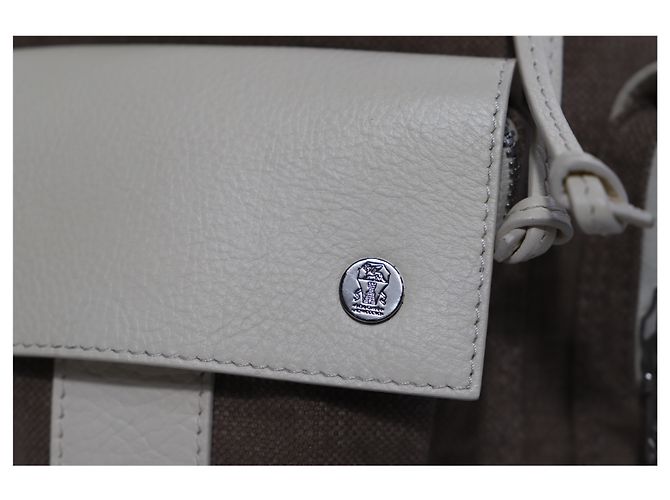 Zaino Brunello Cucinelli in cotone marrone - vista 15