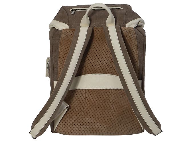Zaino Brunello Cucinelli in cotone marrone - vista 3