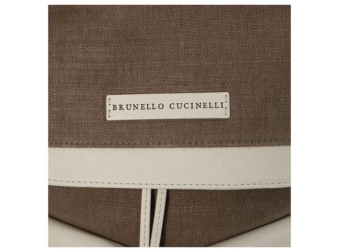 Zaino Brunello Cucinelli in cotone marrone - vista 5