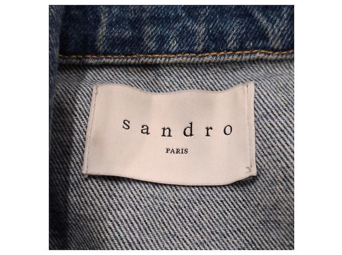 Chaqueta de denim Sandro en algodón azul - vista 3