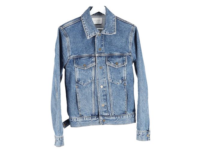 Chaqueta de denim Sandro en algodón azul - vista 4