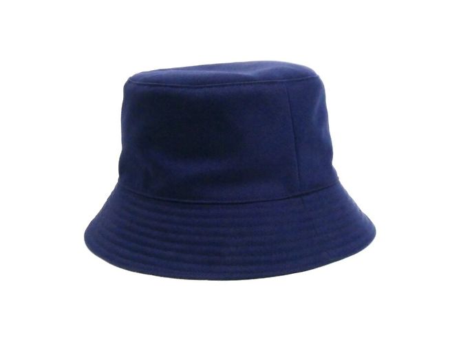 Hermès Cappello bucket Hermes Jean Sunshine in blu navy - vista 3