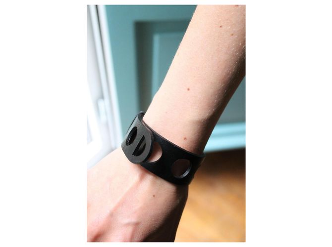 Bracciale Alaïa in pelle nera Nero - vista 11