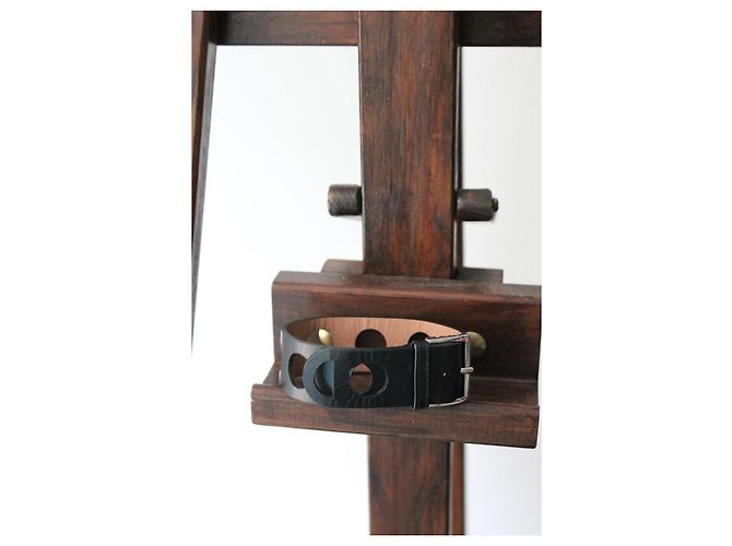 Bracciale Alaïa in pelle nera Nero - vista 2