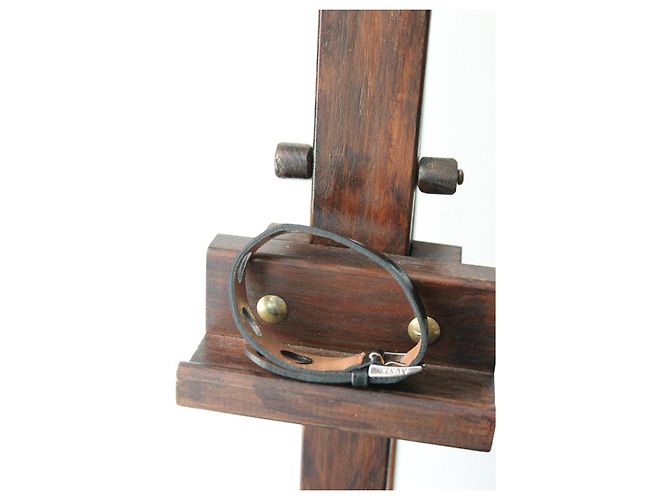 Bracciale Alaïa in pelle nera Nero - vista 3
