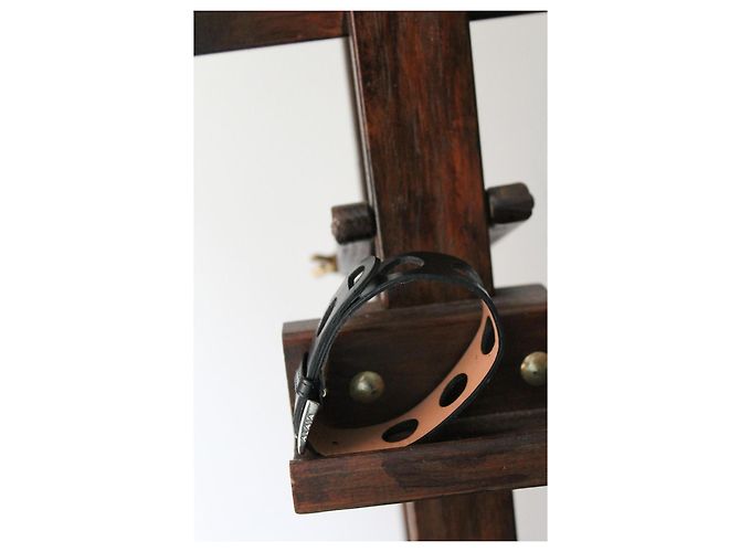 Bracciale Alaïa in pelle nera Nero - vista 4