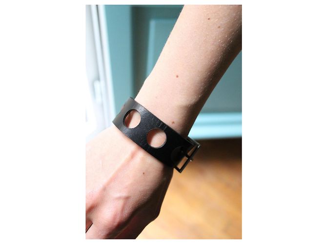Bracciale Alaïa in pelle nera Nero - vista 9
