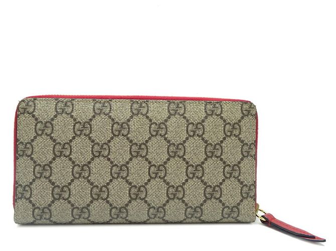 Gucci Langgeldbörse Rot Beige Grün Khaki - Ansicht 2