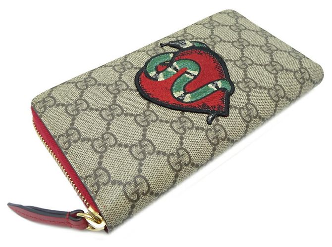 Gucci Langgeldbörse Rot Beige Grün Khaki - Ansicht 3