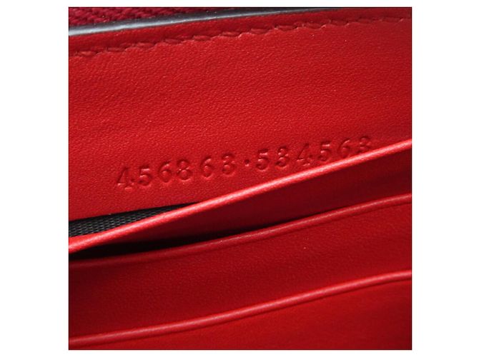 Gucci Langgeldbörse Rot Beige Grün Khaki - Ansicht 7
