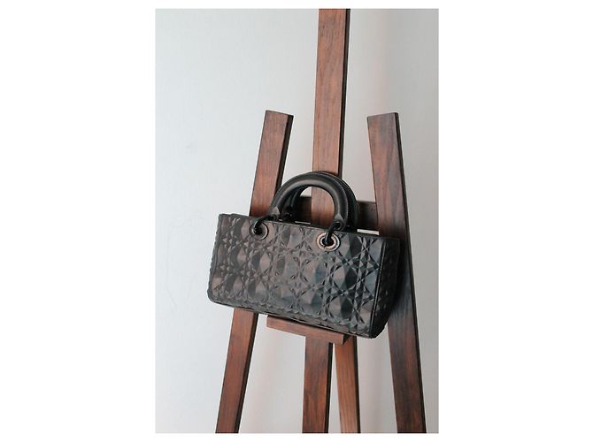 Lady Dior Borsa Lady D-Joy Dior in vitello nero opaco - vista 3