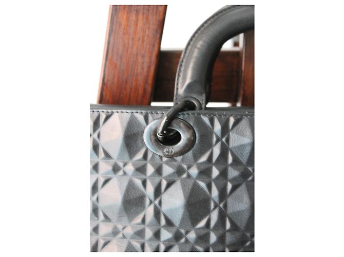 Lady Dior Borsa Lady D-Joy Dior in vitello nero opaco - vista 4