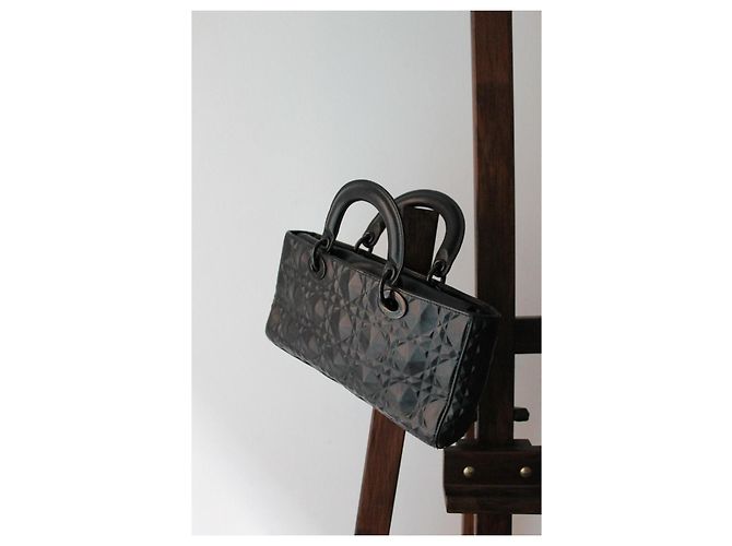 Lady Dior Borsa Lady D-Joy Dior in vitello nero opaco - vista 5