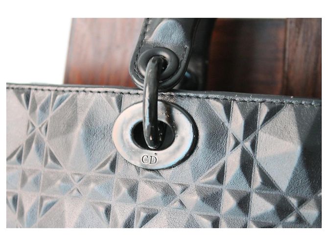 Lady Dior Borsa Lady D-Joy Dior in vitello nero opaco - vista 7