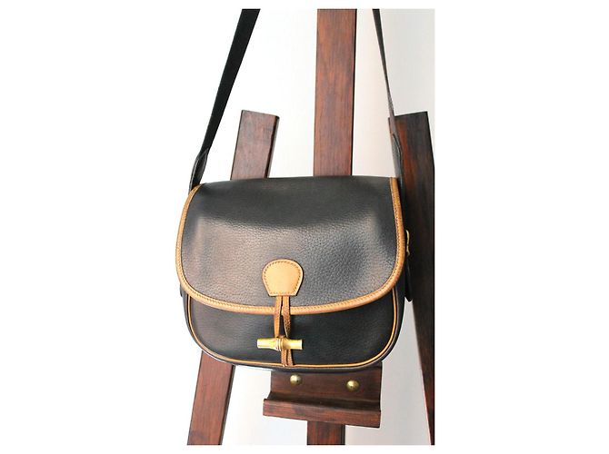 Borsa a mano Hermès Duffle in pelle nera granulata Multicolore - vista 3