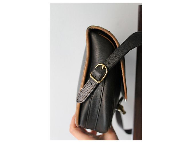 Borsa a mano Hermès Duffle in pelle nera granulata Multicolore - vista 5