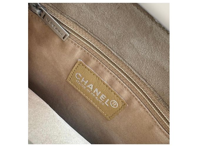Borsa mini tote con frange Chanel beige - vista 10