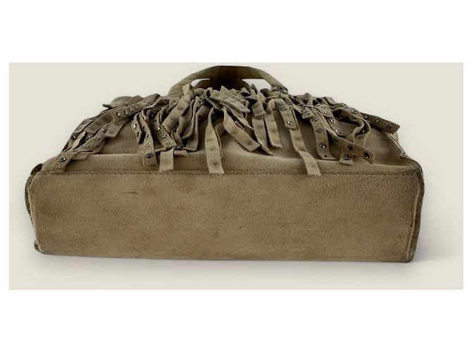 Borsa mini tote con frange Chanel beige - vista 16