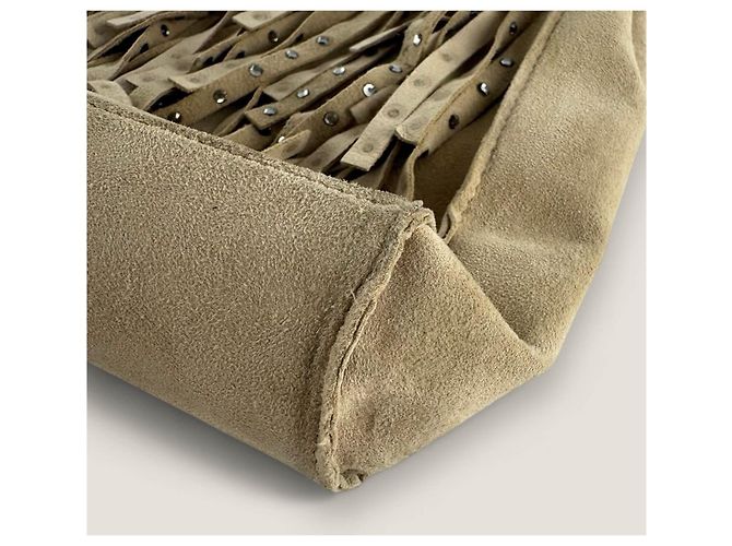 Borsa mini tote con frange Chanel beige - vista 17