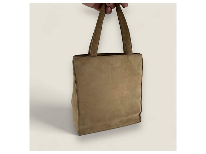 Borsa mini tote con frange Chanel beige - vista 5
