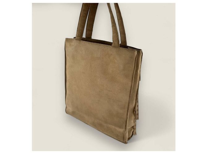 Borsa mini tote con frange Chanel beige - vista 6