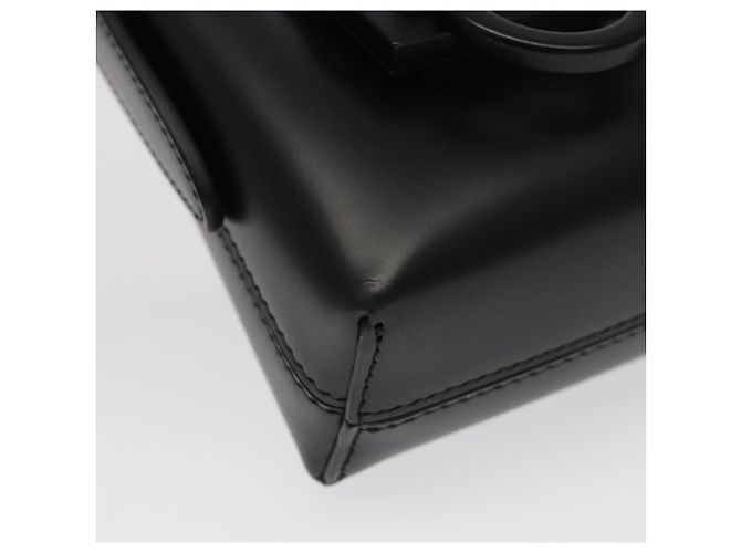 Borsa a mano in pelle nera Gancini di Salvatore Ferragamo Auth 93834AM Nero - vista 15