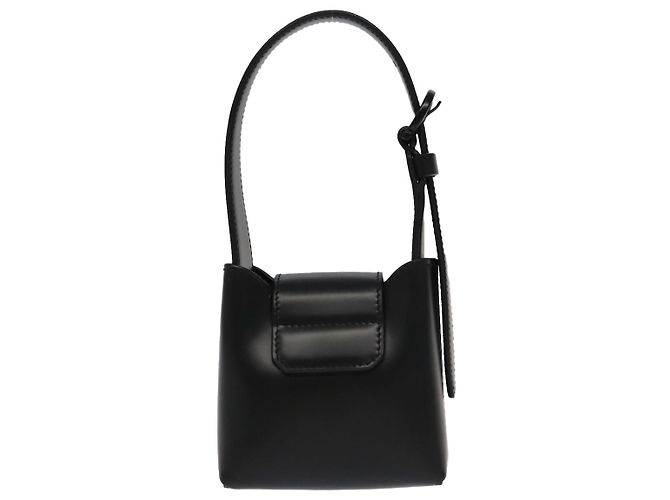 Borsa a mano in pelle nera Gancini di Salvatore Ferragamo Auth 93834AM Nero - vista 2