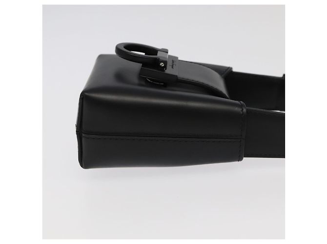 Borsa a mano in pelle nera Gancini di Salvatore Ferragamo Auth 93834AM Nero - vista 3