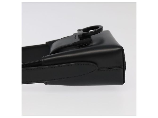 Borsa a mano in pelle nera Gancini di Salvatore Ferragamo Auth 93834AM Nero - vista 4
