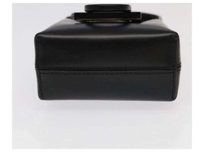 Borsa a mano in pelle nera Gancini di Salvatore Ferragamo Auth 93834AM Nero - vista 5