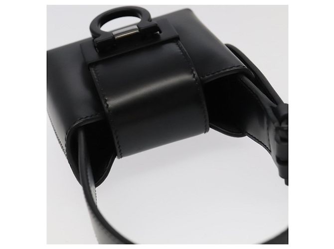 Borsa a mano in pelle nera Gancini di Salvatore Ferragamo Auth 93834AM Nero - vista 6