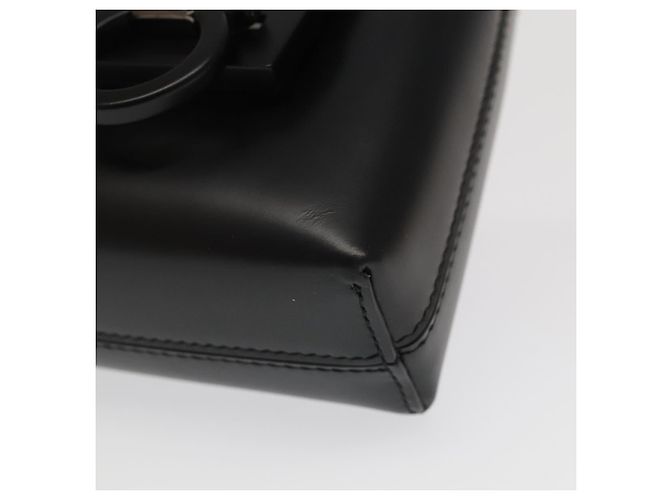 Borsa a mano in pelle nera Gancini di Salvatore Ferragamo Auth 93834AM Nero - vista 8
