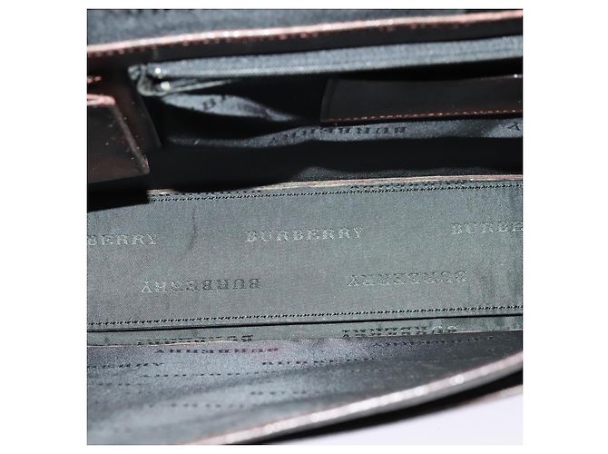 Borsa da lavoro in pelle marrone BURBERRY Auth bs25430 - vista 11