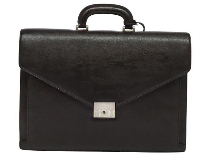 Borsa da lavoro in pelle marrone BURBERRY Auth bs25430 - vista 13