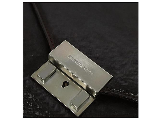 Borsa da lavoro in pelle marrone BURBERRY Auth bs25430 - vista 17