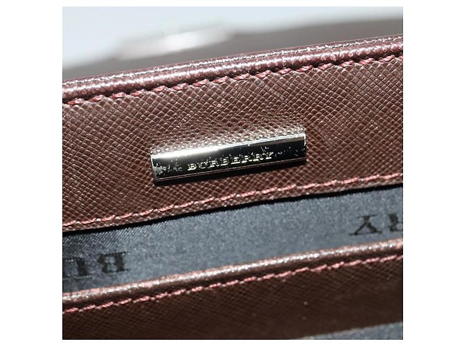 Borsa da lavoro in pelle marrone BURBERRY Auth bs25430 - vista 18