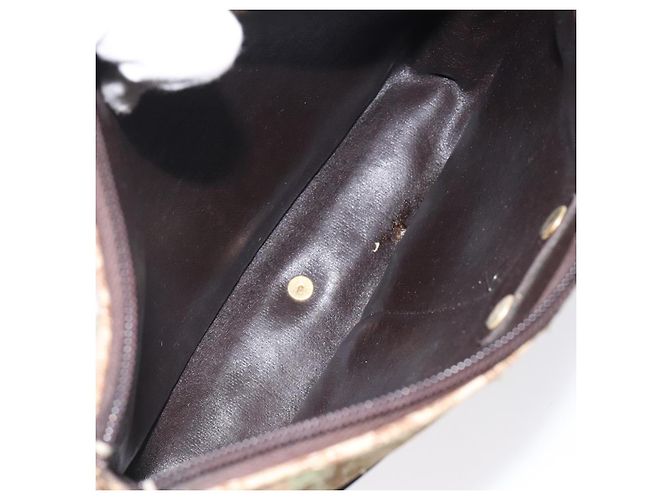 Borsa a spalla in tela Trotter Christian Dior marrone oro Auth 123107 D'oro - vista 12