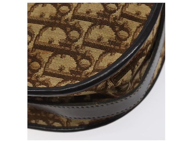 Borsa a spalla in tela Trotter Christian Dior marrone oro Auth 123107 D'oro - vista 14