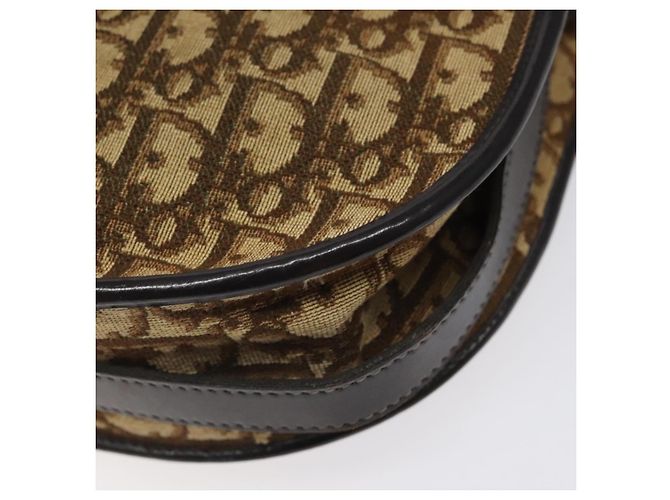 Borsa a spalla in tela Trotter Christian Dior marrone oro Auth 123107 D'oro - vista 15