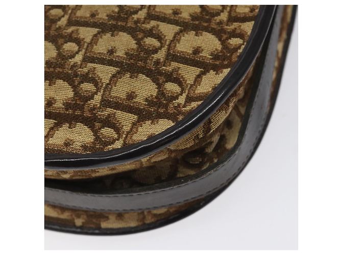 Borsa a spalla in tela Trotter Christian Dior marrone oro Auth 123107 D'oro - vista 16
