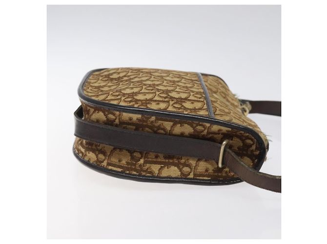 Borsa a spalla in tela Trotter Christian Dior marrone oro Auth 123107 D'oro - vista 3