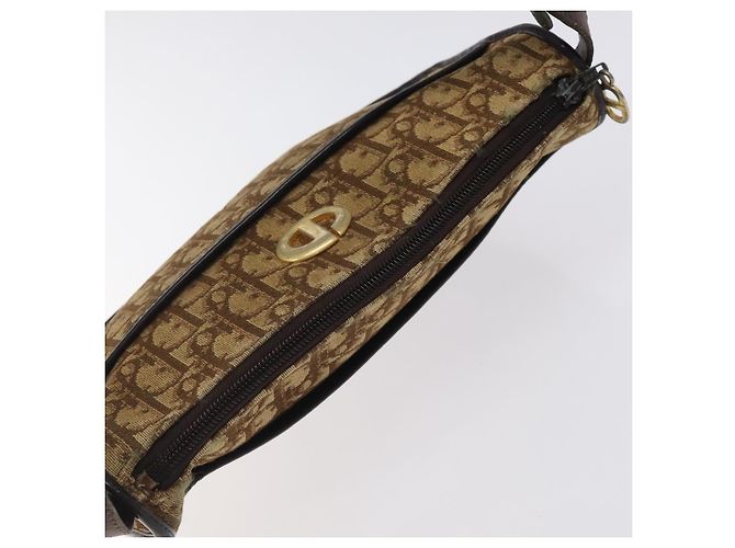 Borsa a spalla in tela Trotter Christian Dior marrone oro Auth 123107 D'oro - vista 6