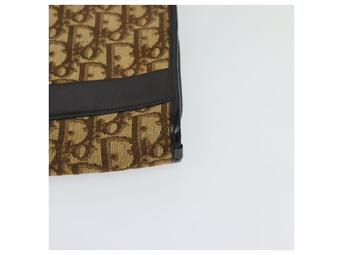 Borsa a spalla in tela Trotter Christian Dior marrone oro Auth sw647 D'oro - vista 14