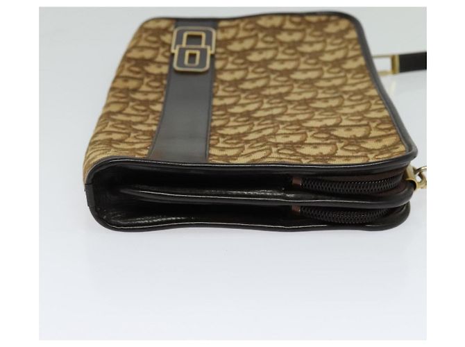 Borsa a spalla in tela Trotter Christian Dior marrone oro Auth sw647 D'oro - vista 4