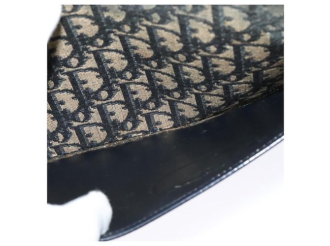 Borsa a spalla in tela Trotter Christian Dior blu navy oro Auth 120706 D'oro - vista 12