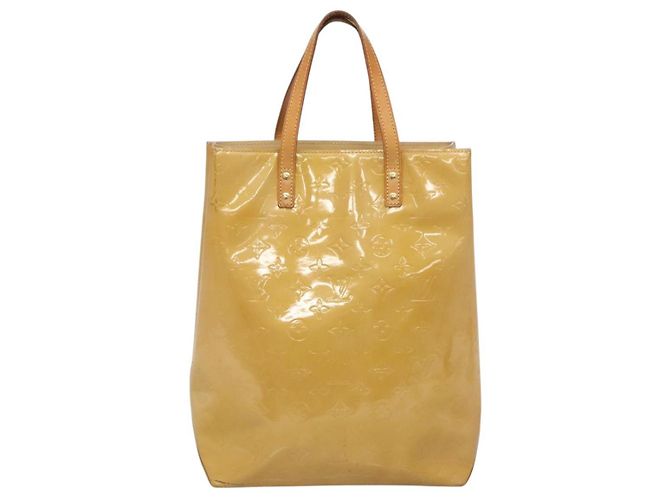 LOUIS VUITTON Monogram Vernis Reade MM Borsa a Mano Beige M91141 LV Auth 123966 - vista 13
