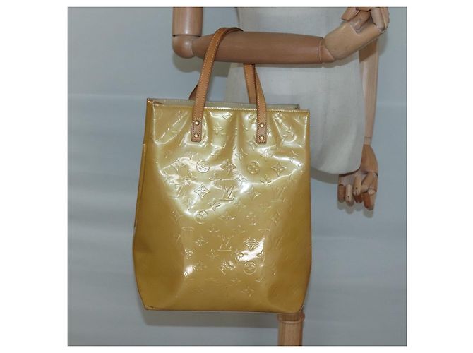 LOUIS VUITTON Monogram Vernis Reade MM Borsa a Mano Beige M91141 LV Auth 123966 - vista 20